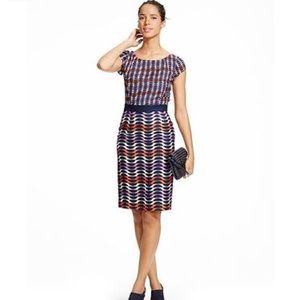 Boden 10L Navy, Purple & Orange Geometric Dress